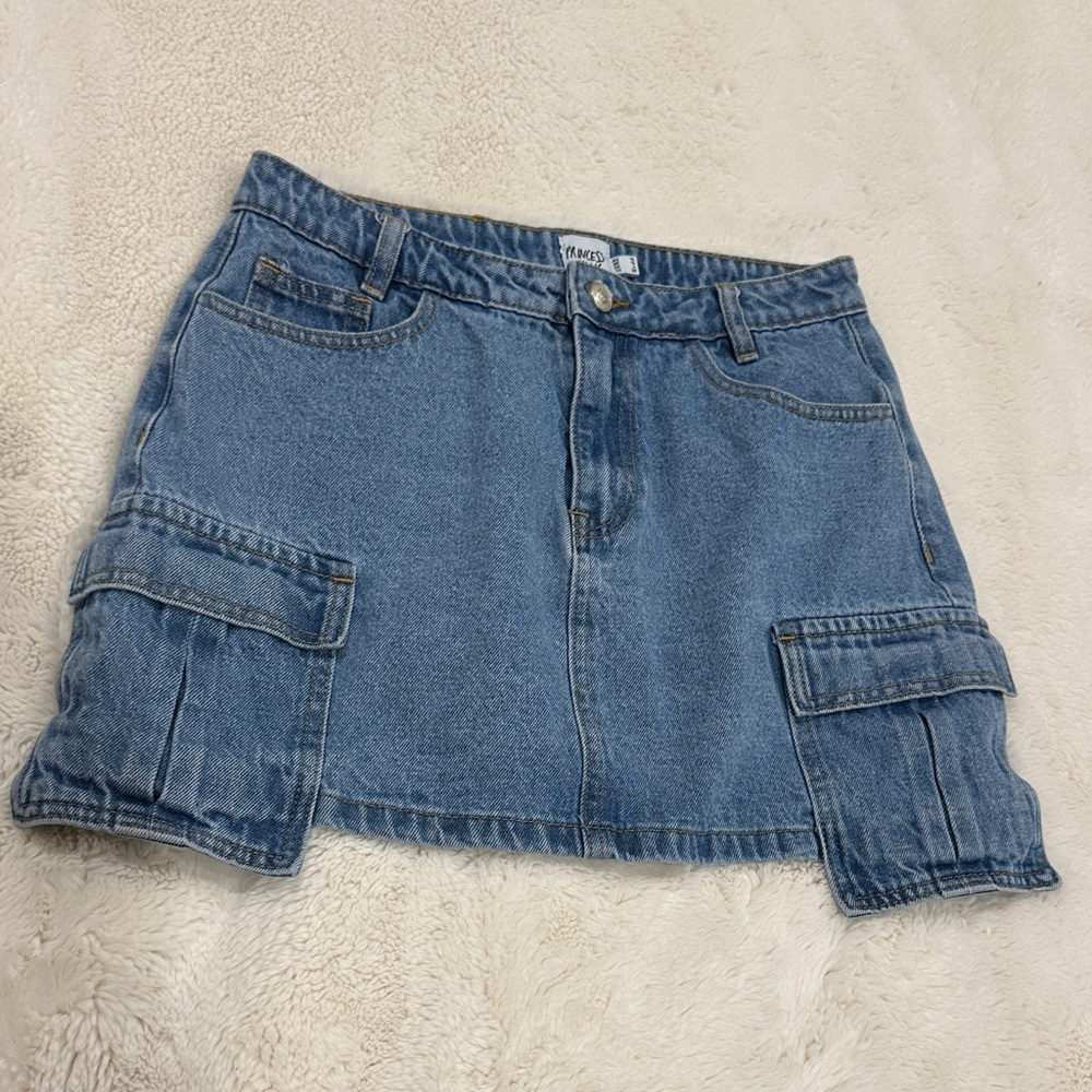 Princess Polly Blue Cargo Denim Skirt